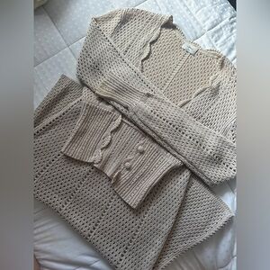 Wilfred caraway skirt and cardigan crochet set